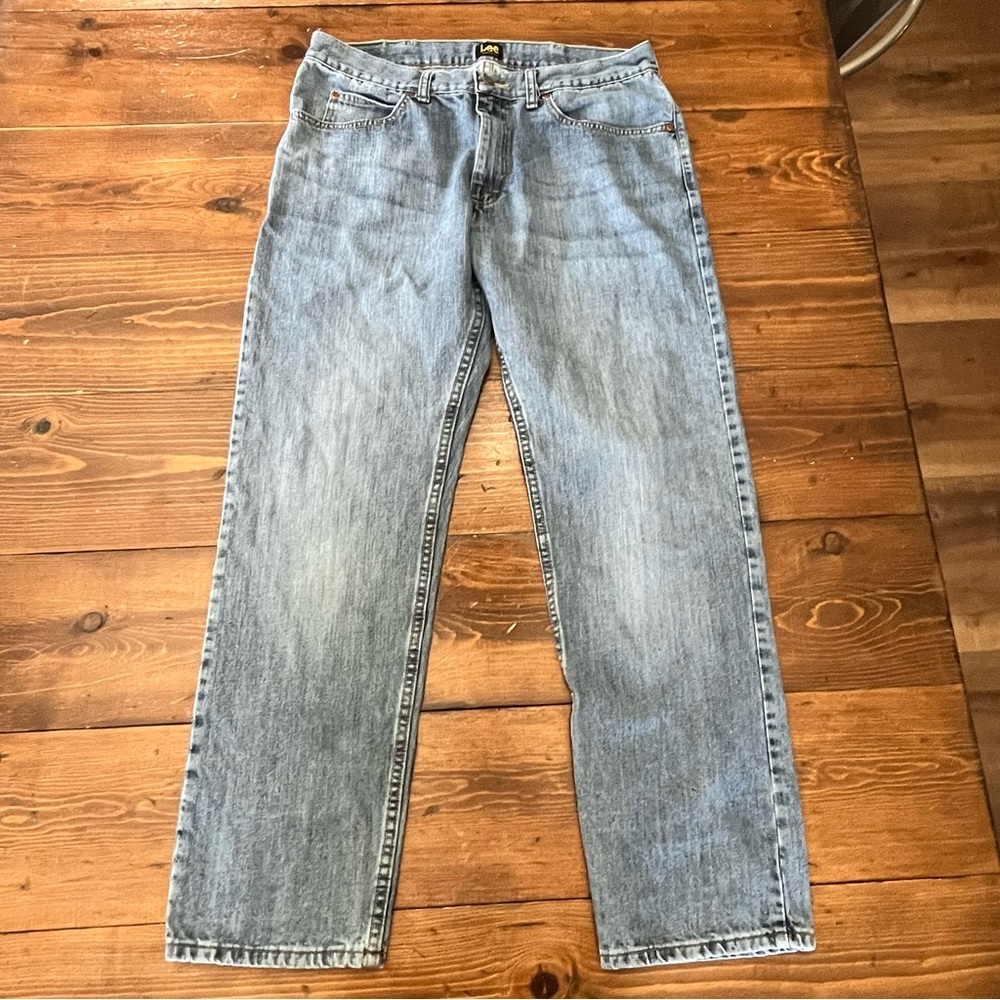 Vintage Y2K Lee Denim Blue Jeans Regular Fit Mens Size 36x32 (35x31)Medium Wash - Picture 3 of 6